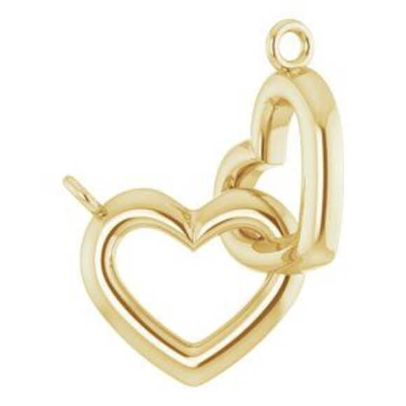 Kazi Luxury 14K Yellow 9.22x7.93 mm Interlocking Heart Necklace Center